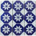 Blue Flower Pattern Crystal Glass Mosaic